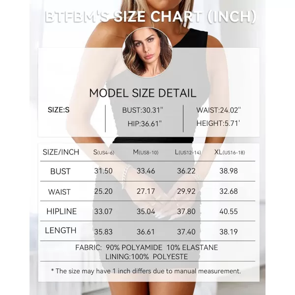 imageBTFBM Womens 2023 Summer Ruched Bodycon Mini Dress Sexy Mesh One Shoulder Sleeveless Club Party Cocktail Short DressesSolid Black