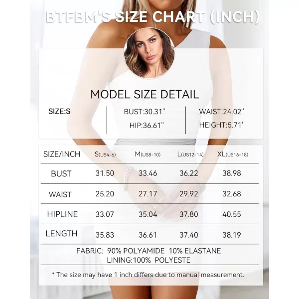 imageBTFBM Womens 2023 Summer Ruched Bodycon Mini Dress Sexy Mesh One Shoulder Sleeveless Club Party Cocktail Short DressesSolid White