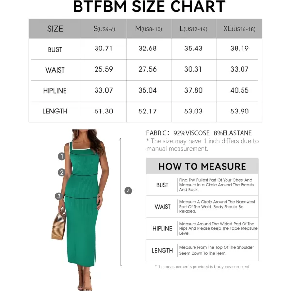 imageBTFBM Womens 2024 Summer Knit Bodycon Maxi Dress Sleeveless Square Neck Slit Tank Party Club Ribbed Sweater DressesSolid Green
