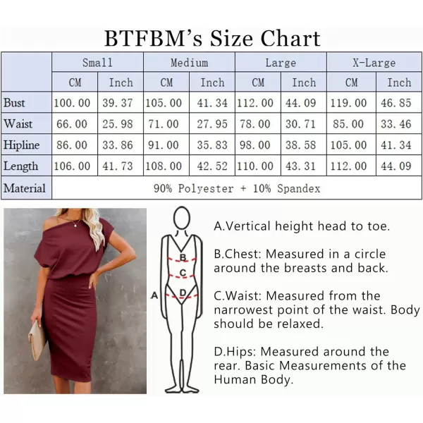 imageBTFBM Womens Casual Party Dresses 2023 Summer Spring Off The Shoulder Short Sleeve Slim Ribbed Knit Midi Bodycon DressSolid Wine Red