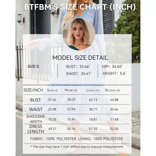 imageBTFBM Womens Casual Party Summer Fall Dresses 2023 Long Sleeve Wrap V Neck Swiss Dot Swing ALine Maxi Dress with BeltLight Blue