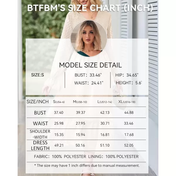 imageBTFBM Womens Casual Party Summer Fall Dresses 2023 Long Sleeve Wrap V Neck Swiss Dot Swing ALine Maxi Dress with BeltSwiss Dot Light Apricot