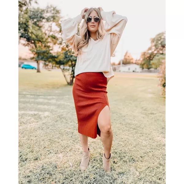 imageBTFBM Womens Casual V Neck Ribbed Knitted Shirts Pullover Tunic Tops Loose Balloon Sleeve Solid Color Blouses TopSolid Apricot