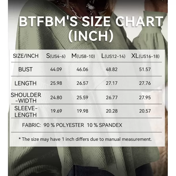 imageBTFBM Womens Casual V Neck Ribbed Knitted Shirts Pullover Tunic Tops Loose Balloon Sleeve Solid Color Blouses TopSolid Bean Green