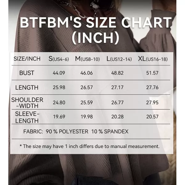 imageBTFBM Womens Casual V Neck Ribbed Knitted Shirts Pullover Tunic Tops Loose Balloon Sleeve Solid Color Blouses TopSolid Brown