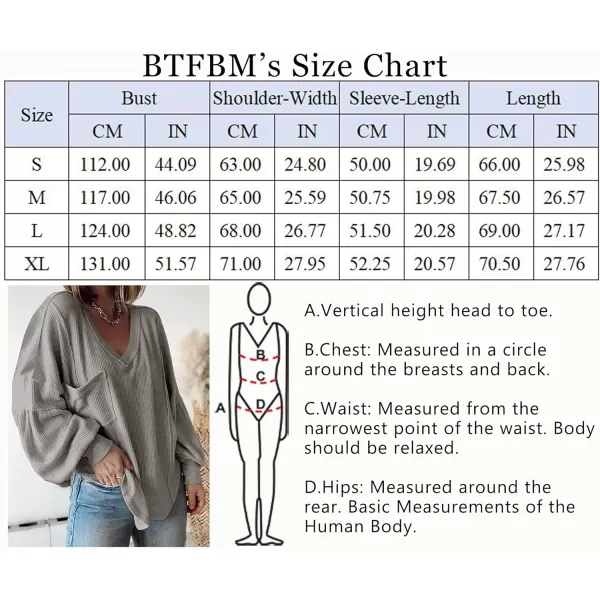 imageBTFBM Womens Casual V Neck Ribbed Knitted Shirts Pullover Tunic Tops Loose Balloon Sleeve Solid Color Blouses TopSolid Grey
