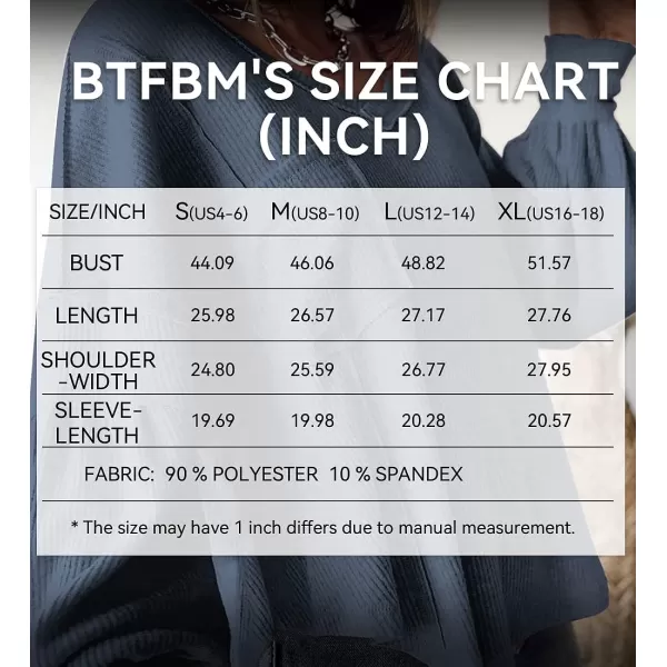 imageBTFBM Womens Casual V Neck Ribbed Knitted Shirts Pullover Tunic Tops Loose Balloon Sleeve Solid Color Blouses TopSolid Light Grey Blue