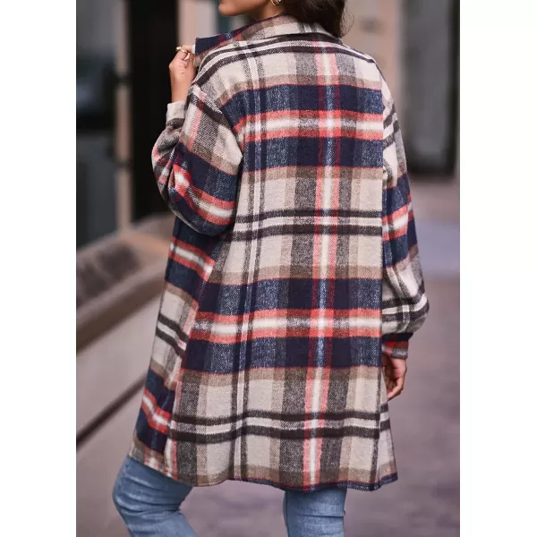 imageBTFBM Womens Corduroy Shacket Jacket Shirts Lapel Long Sleeve Oversized 2023 Fall Winter Button Down Shirt Dress PocketPlaid Khaki