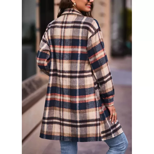 imageBTFBM Womens Corduroy Shacket Jacket Shirts Lapel Long Sleeve Oversized 2023 Fall Winter Button Down Shirt Dress PocketPlaid Orange