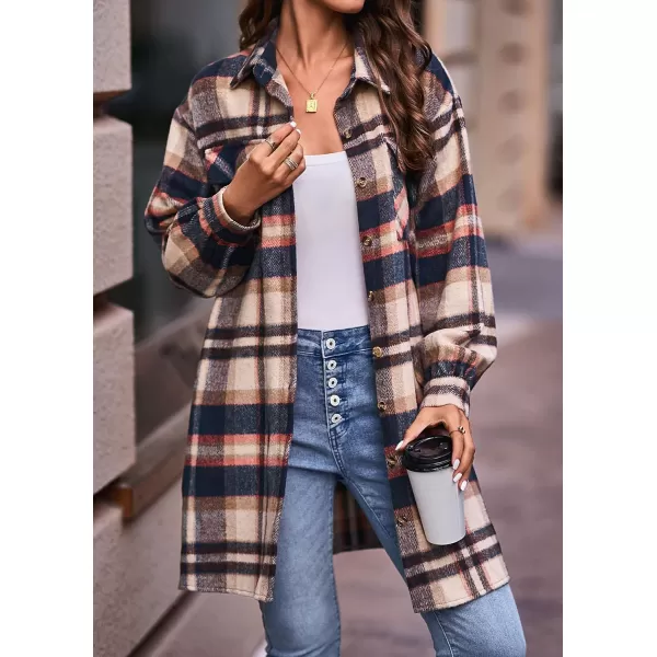imageBTFBM Womens Corduroy Shacket Jacket Shirts Lapel Long Sleeve Oversized 2023 Fall Winter Button Down Shirt Dress PocketPlaid Orange