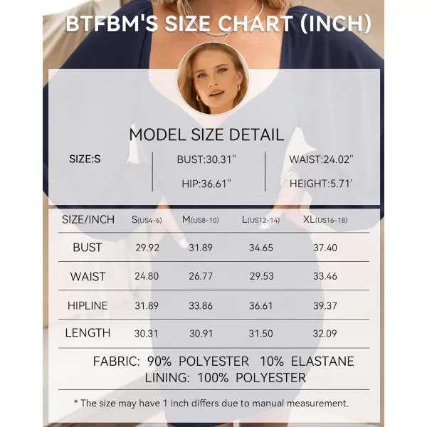 imageBTFBM Womens Elegant Ruched Bodycon Dresses Summer Fall Mesh Long Sleeve Cross V Neck Party Club Cocktail Mini DressSolid Navy