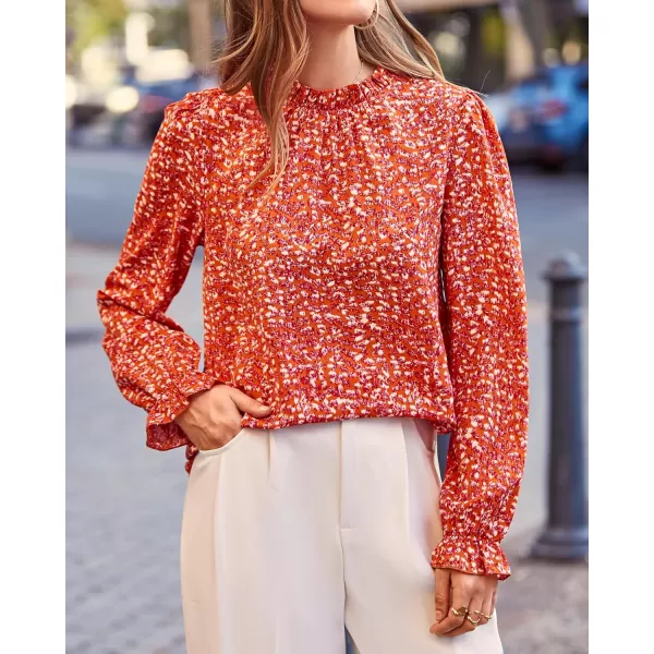 imageBTFBM Womens Fall Fashion 2023 Boho Tops Casual Frill Trim Mock Neck Shirts Puff Long Sleeve Blouse Floral Print TopBTFBM Womens Fall Fashion 2023 Boho Tops Casual Frill Trim Mock Neck Shirts Puff Long Sleeve Blouse Floral Print Top