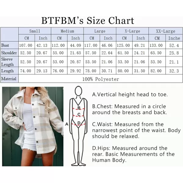 imageBTFBM Womens Long Sleeve Button Down Jackets Plaid Flannel Shirts Tops Casual Lapel V Neck Oversized Shackets Blouses TopPlaid Grey