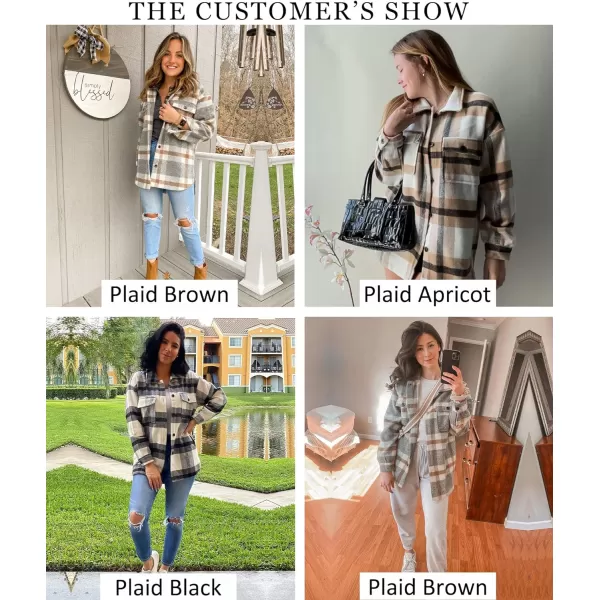 imageBTFBM Womens Long Sleeve Button Down Jackets Plaid Flannel Shirts Tops Casual Lapel V Neck Oversized Shackets Blouses TopPlaid Pink