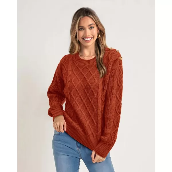 imageBTFBM Womens Long Sleeve Cable Sweater Crew Neck Button Shoulder Oversized Casual Fall Winter Knit Pullover Jumper TopsBTFBM Womens Long Sleeve Cable Sweater Crew Neck Button Shoulder Oversized Casual Fall Winter Knit Pullover Jumper Tops