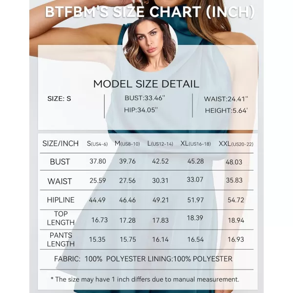 imageBTFBM Womens Mock Neck Summer Romper Satin Sleeveless Elastic Waist Casual Beach Party One Piece Short Jumpsuit RompersSolid Blue Green