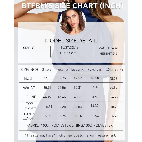 imageBTFBM Womens Mock Neck Summer Romper Satin Sleeveless Elastic Waist Casual Beach Party One Piece Short Jumpsuit RompersSolid Dark Blue