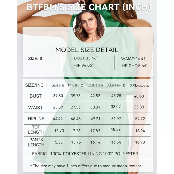 imageBTFBM Womens Mock Neck Summer Romper Satin Sleeveless Elastic Waist Casual Beach Party One Piece Short Jumpsuit RompersSolid Green