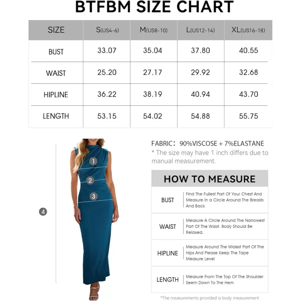 imageBTFBM Womens Ruched Bodycon Dress Summer Casual Sleeveless Back Slit Elegant Club Evening Party Cocktail Maxi DressesSolid Dark Blue