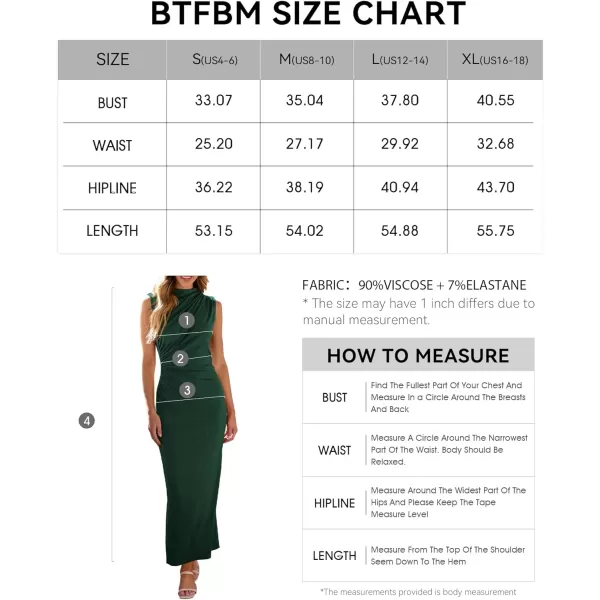 imageBTFBM Womens Ruched Bodycon Dress Summer Casual Sleeveless Back Slit Elegant Club Evening Party Cocktail Maxi DressesSolid Dark Green