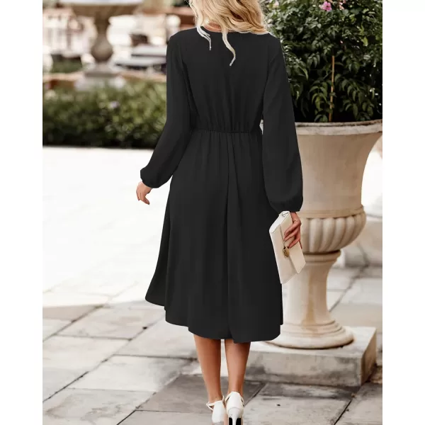 imageBTFBM Womens Satin Deep V Neck Summer Dresses Short Sleeve Tie Front High Waist Flowy Ruffle ALine Midi Cocktail DressLong Solid Black
