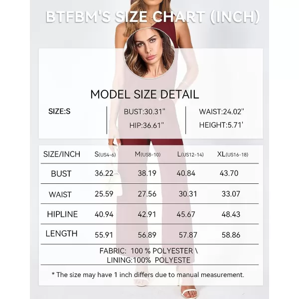 imageBTFBM Womens Summer Jumpsuits 2023 One Shoulder Tie Strap Solid Loose Long Pant Romper One Piece Casual Outfit PocketsSolid Wine Red