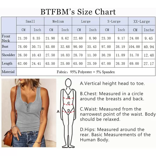 imageBTFBM Womens Summer Ribbed Tank Tops Crew Neck Button Down Slim Fit Basic Sleeveless Tunic Blouse Casual Henley ShirtsSleeveless Grey