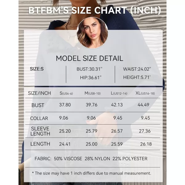 imageBTFBM Womens Sweaters Casual Long Sleeve Button Down Crew Neck Ruffle Knit Pullover Sweater Tops Solid Color StripedSolid Bright Blue