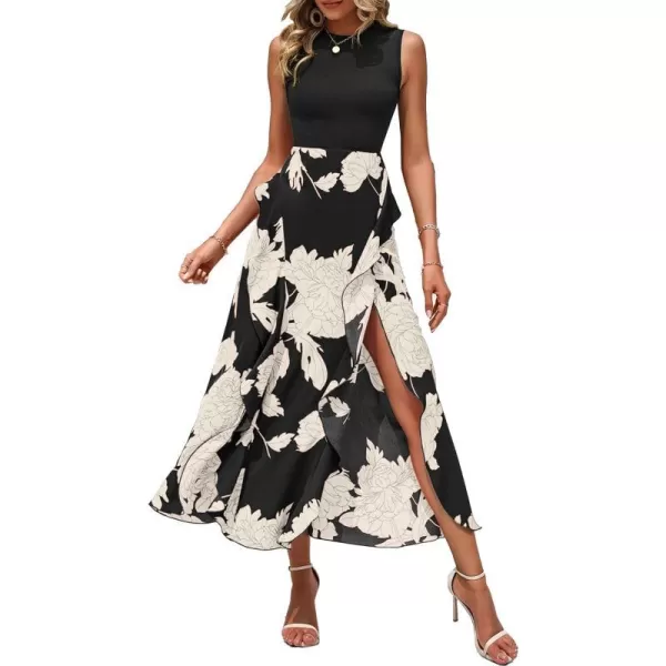 White Floral Black
