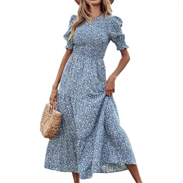 Floral Blue White