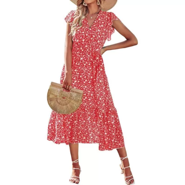 Floral White Red