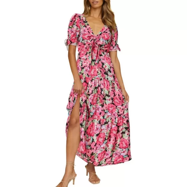 Floral Black Red