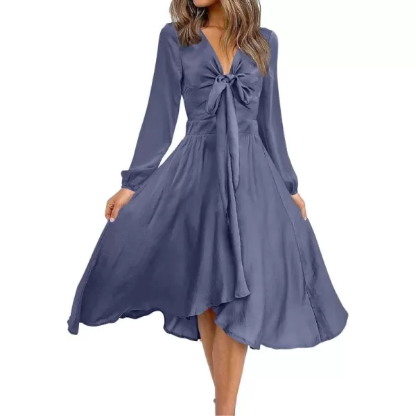 Long Solid Grey Blue