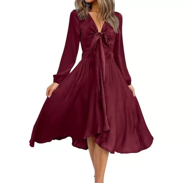 Long Solid Wine Red