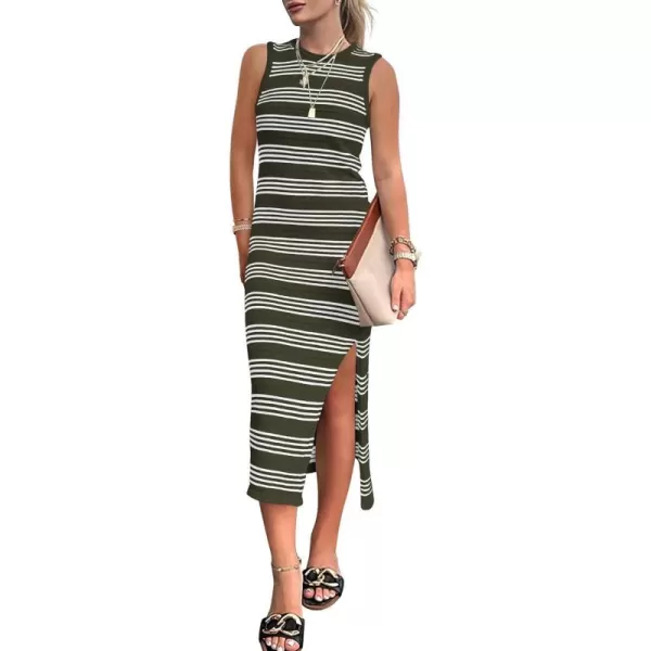 Striped Army Green