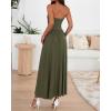 imageBTFBM Summer Maxi Dress for Women 2025 Strapless Ruched Flowy A Line Long Sundress Wedding Beach Vacation Dresses PocketArmy Green