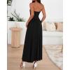 imageBTFBM Summer Maxi Dress for Women 2025 Strapless Ruched Flowy A Line Long Sundress Wedding Beach Vacation Dresses PocketBlack