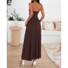 imageBTFBM Summer Maxi Dress for Women 2025 Strapless Ruched Flowy A Line Long Sundress Wedding Beach Vacation Dresses PocketBrown