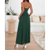 imageBTFBM Summer Maxi Dress for Women 2025 Strapless Ruched Flowy A Line Long Sundress Wedding Beach Vacation Dresses PocketDark Green