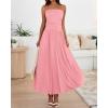 imageBTFBM Summer Maxi Dress for Women 2025 Strapless Ruched Flowy A Line Long Sundress Wedding Beach Vacation Dresses PocketPink