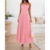imageBTFBM Summer Maxi Dress for Women 2025 Strapless Ruched Flowy A Line Long Sundress Wedding Beach Vacation Dresses PocketPink