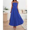 imageBTFBM Summer Maxi Dress for Women 2025 Strapless Ruched Flowy A Line Long Sundress Wedding Beach Vacation Dresses PocketRoyal Blue
