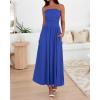 imageBTFBM Summer Maxi Dress for Women 2025 Strapless Ruched Flowy A Line Long Sundress Wedding Beach Vacation Dresses PocketRoyal Blue