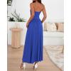 imageBTFBM Summer Maxi Dress for Women 2025 Strapless Ruched Flowy A Line Long Sundress Wedding Beach Vacation Dresses PocketRoyal Blue