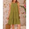 imageBTFBM Women Summer Halter Dresses Casual Spring 2025 Sleeveless ALine Tiered Swing Mini Dress Beach Vacation SundressSolid Army Green