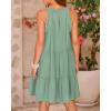 imageBTFBM Women Summer Halter Dresses Casual Spring 2025 Sleeveless ALine Tiered Swing Mini Dress Beach Vacation SundressSolid Bean Green