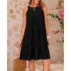 imageBTFBM Women Summer Halter Dresses Casual Spring 2025 Sleeveless ALine Tiered Swing Mini Dress Beach Vacation SundressSolid Black