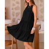 imageBTFBM Women Summer Halter Dresses Casual Spring 2025 Sleeveless ALine Tiered Swing Mini Dress Beach Vacation SundressSolid Black