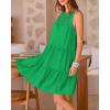 imageBTFBM Women Summer Halter Dresses Casual Spring 2025 Sleeveless ALine Tiered Swing Mini Dress Beach Vacation SundressSolid Bright Green