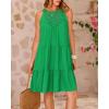 imageBTFBM Women Summer Halter Dresses Casual Spring 2025 Sleeveless ALine Tiered Swing Mini Dress Beach Vacation SundressSolid Bright Green
